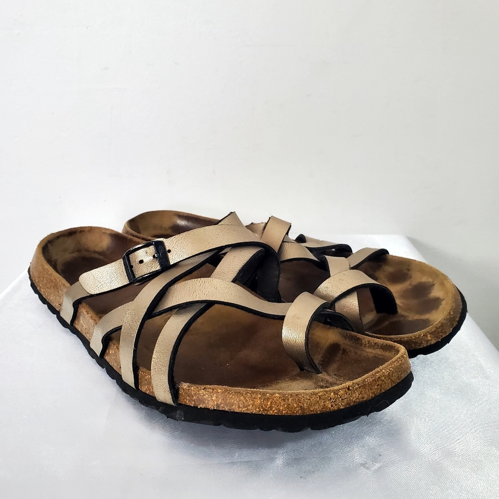 Betula By Birkenstock Metallic Strappy Sandals Leather Size 11US